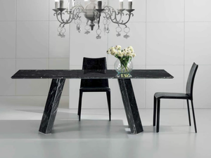 AURELIO - Rectangular Nero Marquina marble table _ International Marmi